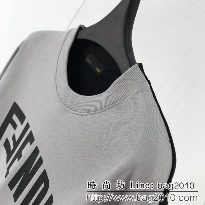FENDI芬迪 專櫃同步 2018年新款 灰色圓領衛衣 潮流時尚 情侶款 ydi1164
